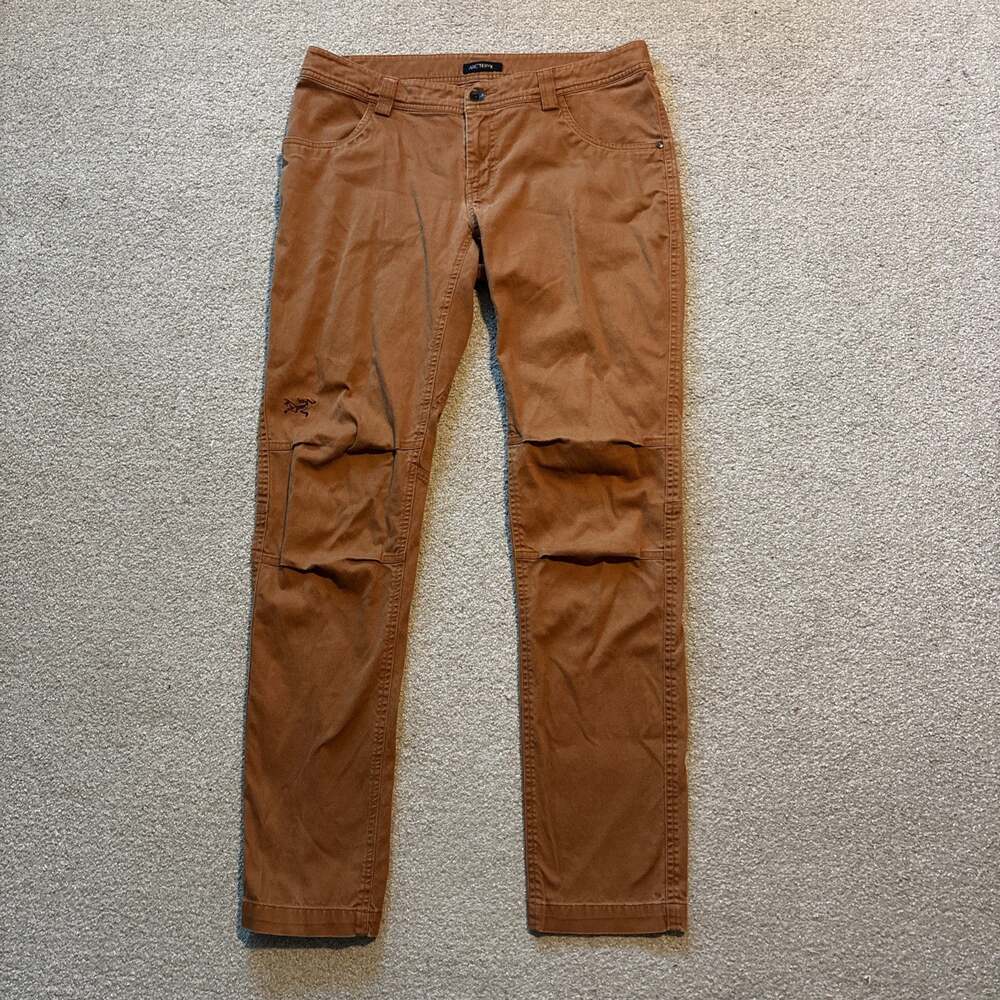 Arc'teryx Murrin Pants Women's Size 12 Orange Cotton Corduroy Gorpcore Hiking